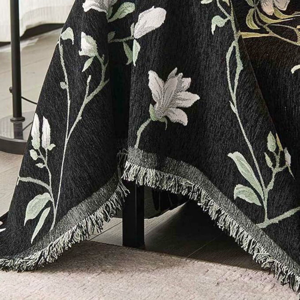 Viva Floral Sofa Cover - Durable Chenille, Elegant Vintage Design 5