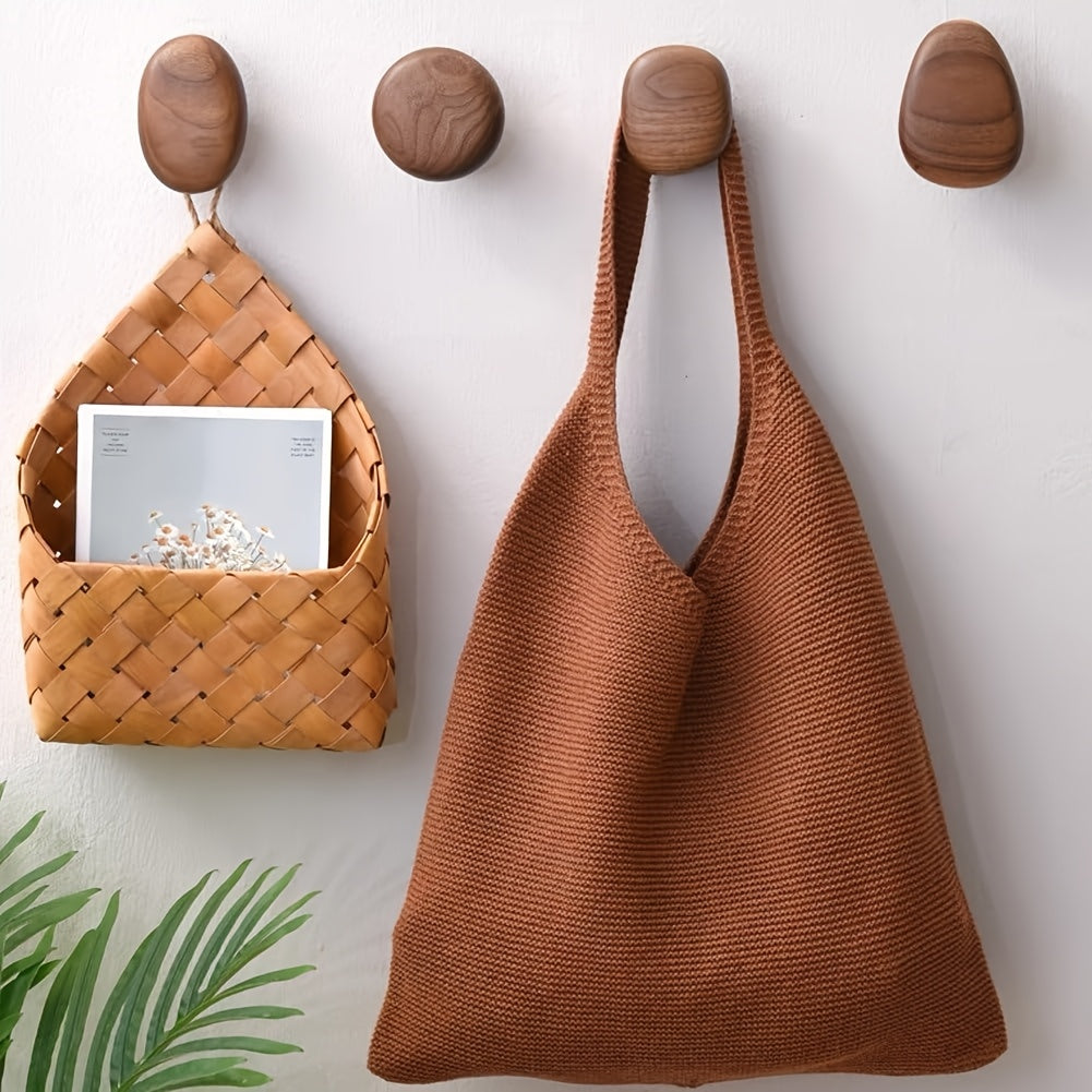 Wander Wall Hooks - Handmade Walnut and Beech Wood, Stylish Coat Hooks for Wall 4