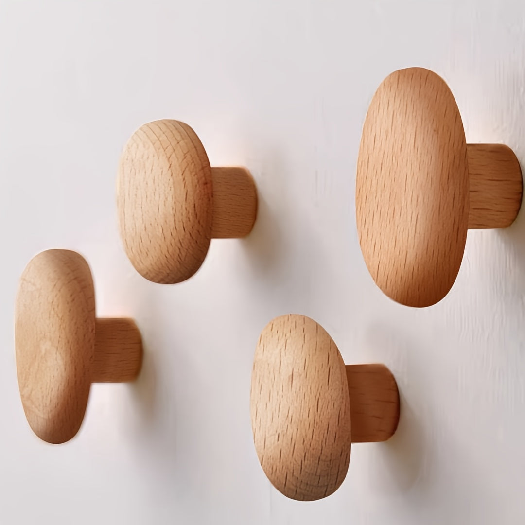 Wander Wall Hooks - Handmade Walnut and Beech Wood, Stylish Coat Hooks for Wall 5