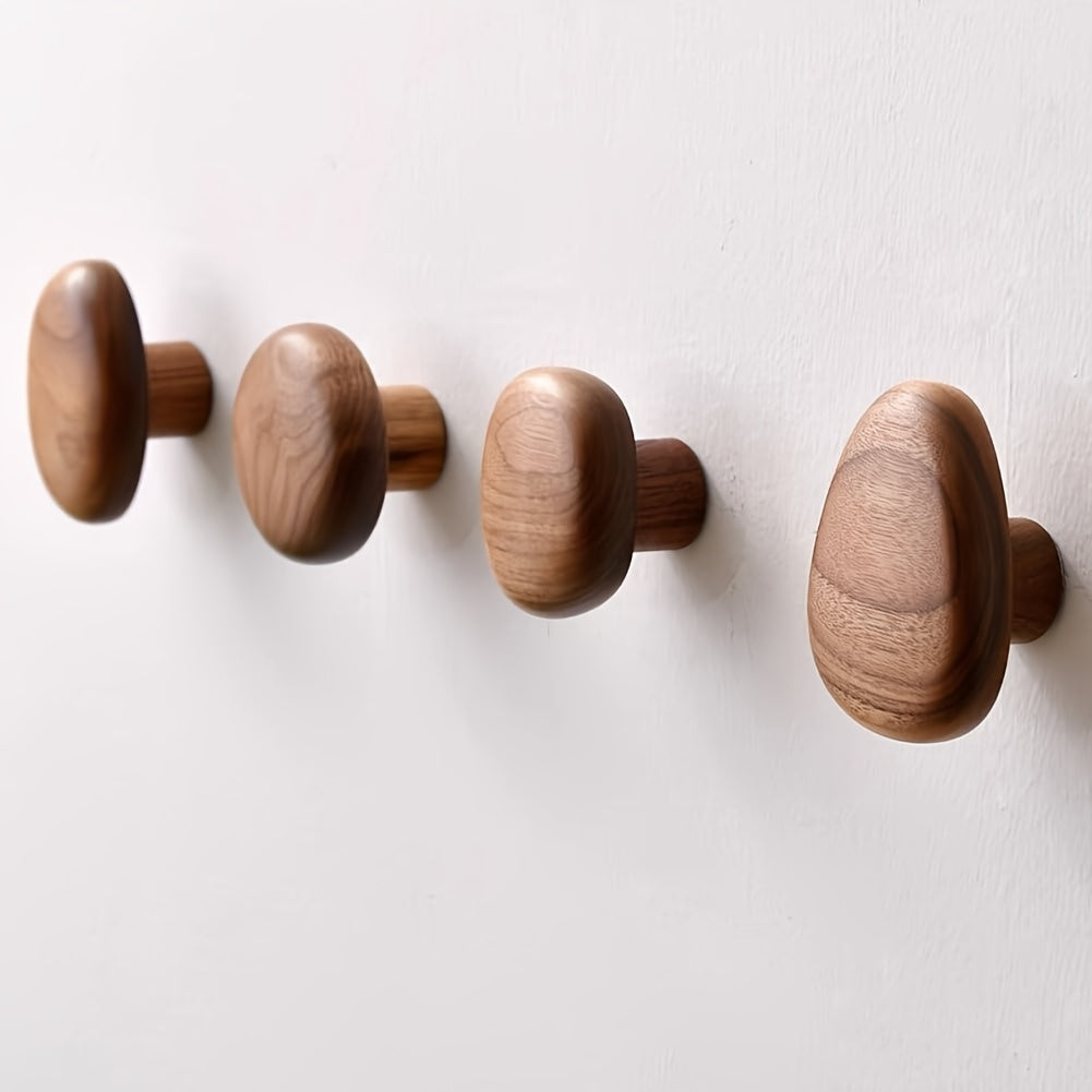 Wander Wall Hooks - Handmade Walnut and Beech Wood, Stylish Coat Hooks for Wall 7