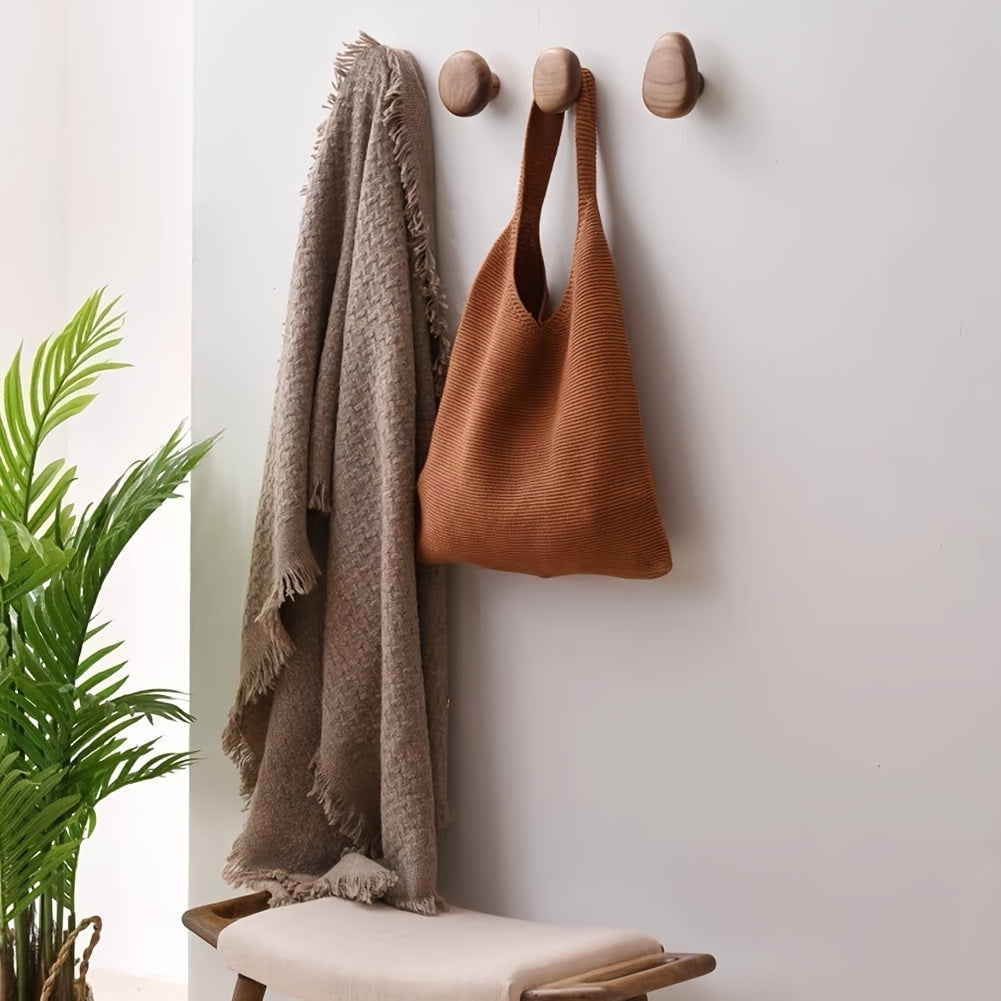 Wander Wall Hooks - Handmade Walnut and Beech Wood, Stylish Coat Hooks for Wall 8