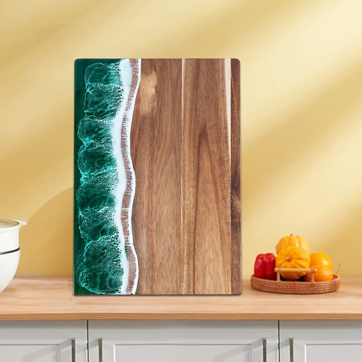 Waver Cutting Board - Acacia Wood with Ocean Resin Inlay, Multi-Purpose Chopping Board 1
