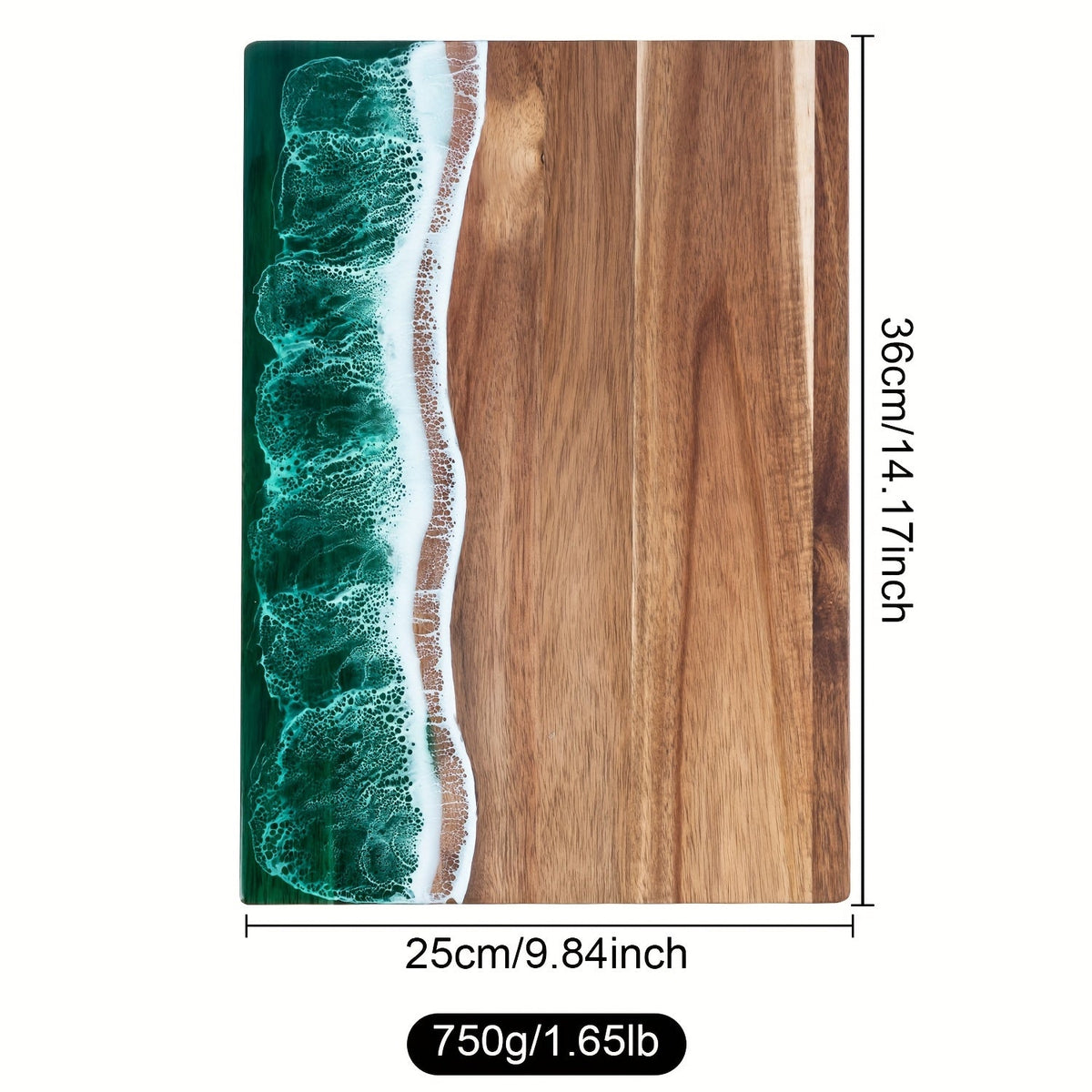 Waver Cutting Board - Acacia Wood with Ocean Resin Inlay, Multi-Purpose Chopping Board 5