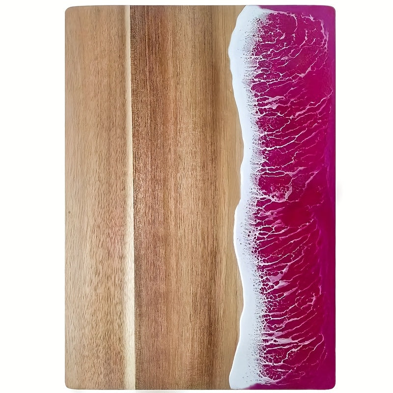 Waver Cutting Board - Acacia Wood with Ocean Resin Inlay, Multi-Purpose Chopping Board 6