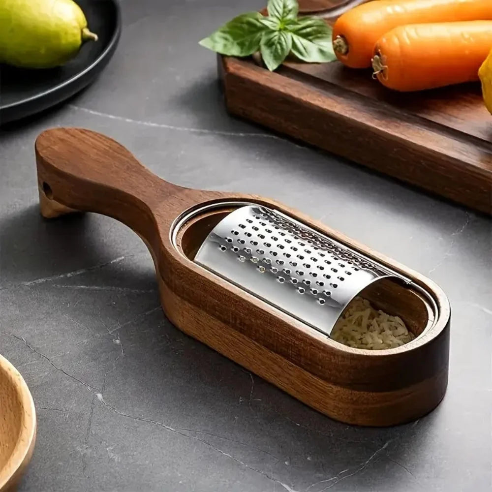 Wesley Cheese Grater - Stainless Steel with Acacia Wood Handle, Best Kitchen Tool 1