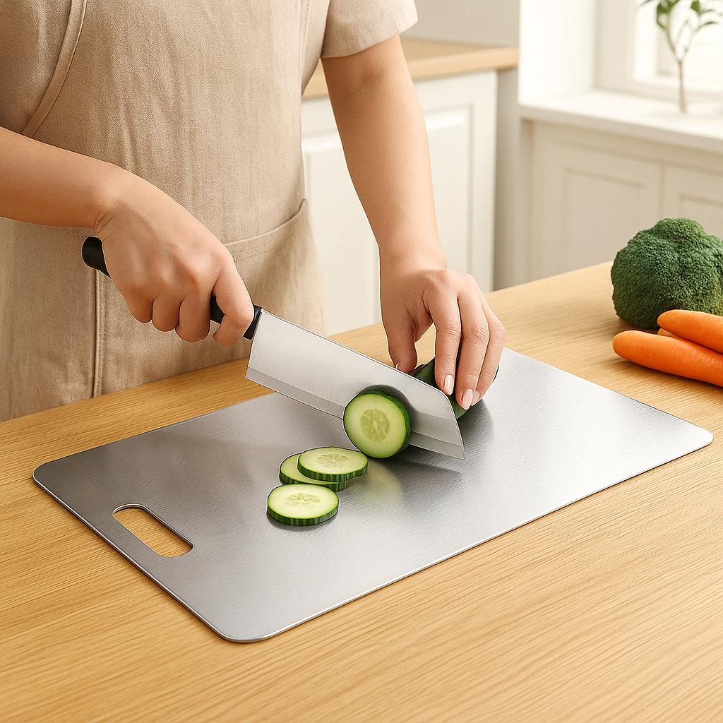 SteelPrep Board – Stainless Steel Cutting Board – Hygienic Kitchen Essential