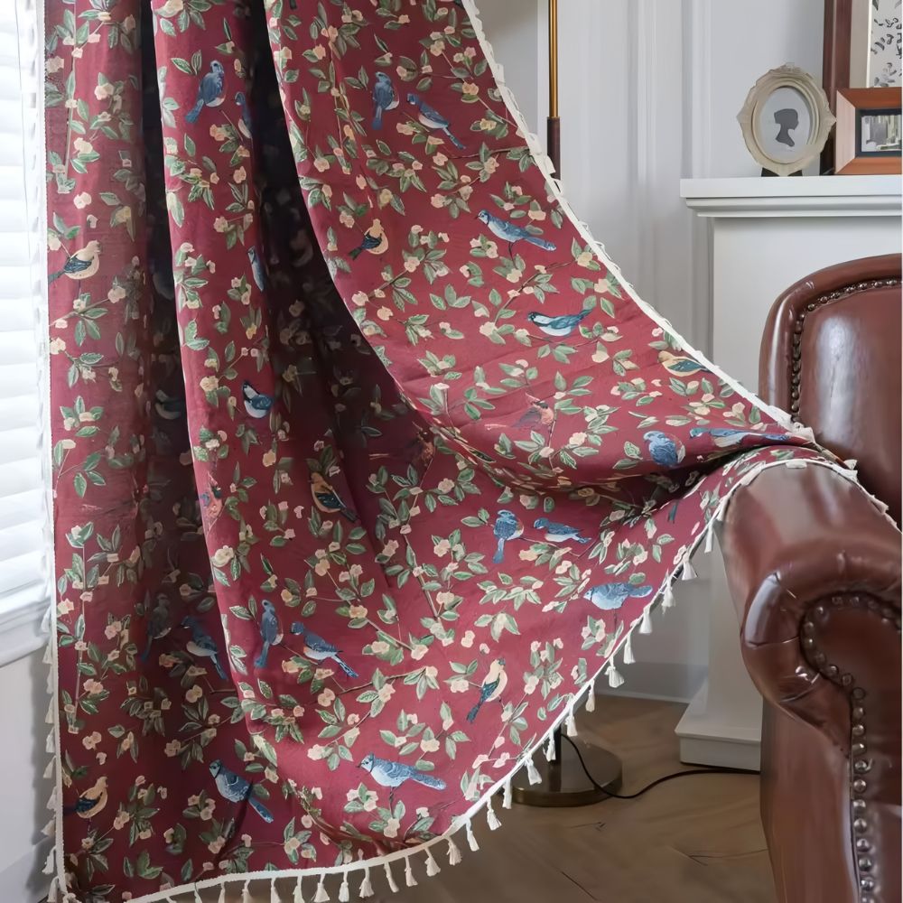 Wilder Curtains for Living Room - Jacquard Fabric with Tassels 0