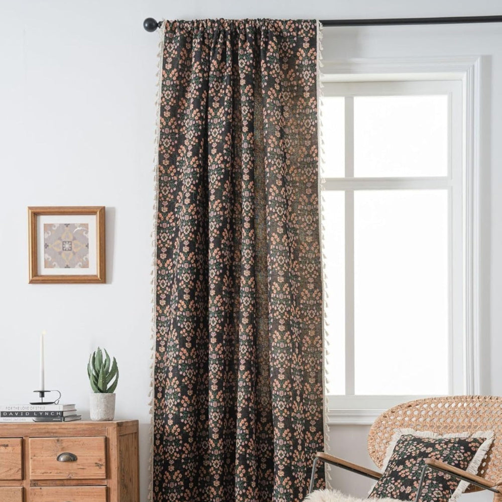 Wilder Curtains for Living Room - Jacquard Fabric with Tassels 3