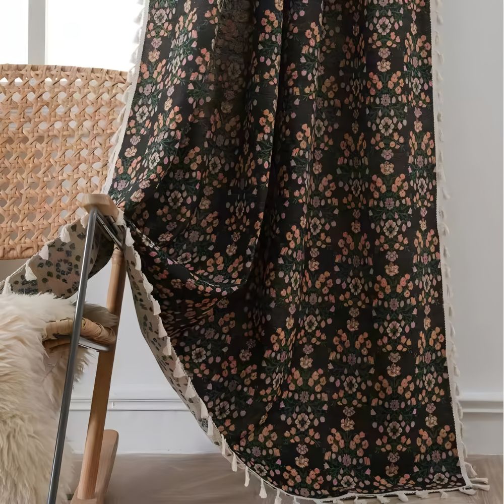 Wilder Curtains for Living Room - Jacquard Fabric with Tassels 4