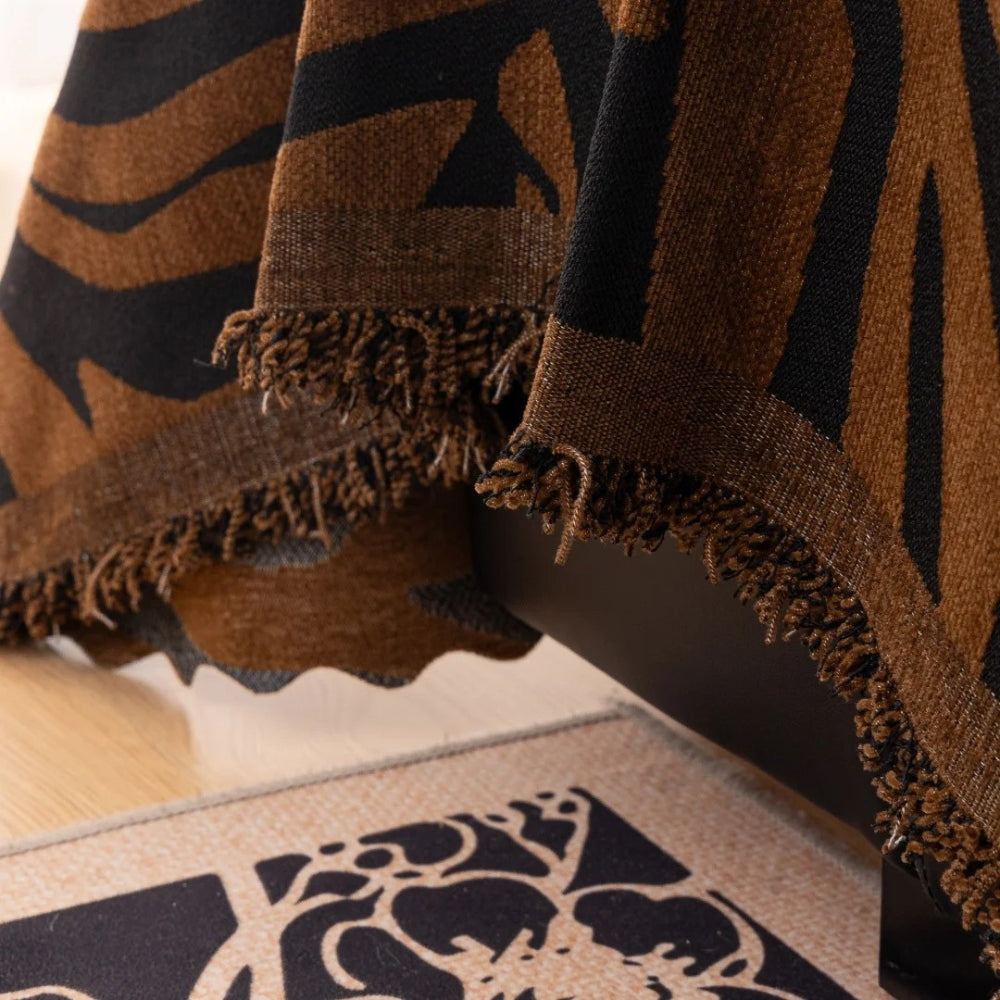 Zentara Sofa Cover - Chenille, Zebra Patterned Slipcover 7