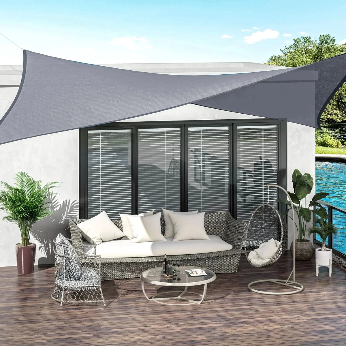 ShadeNest Flex – Waterproof Sun Shade Sail – Portable UV Protection Canopy
