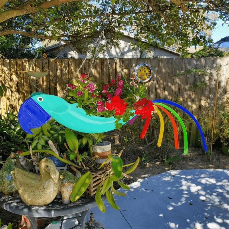 FeatherBloom – Colorful Hanging Planter – Decorative Garden Accent