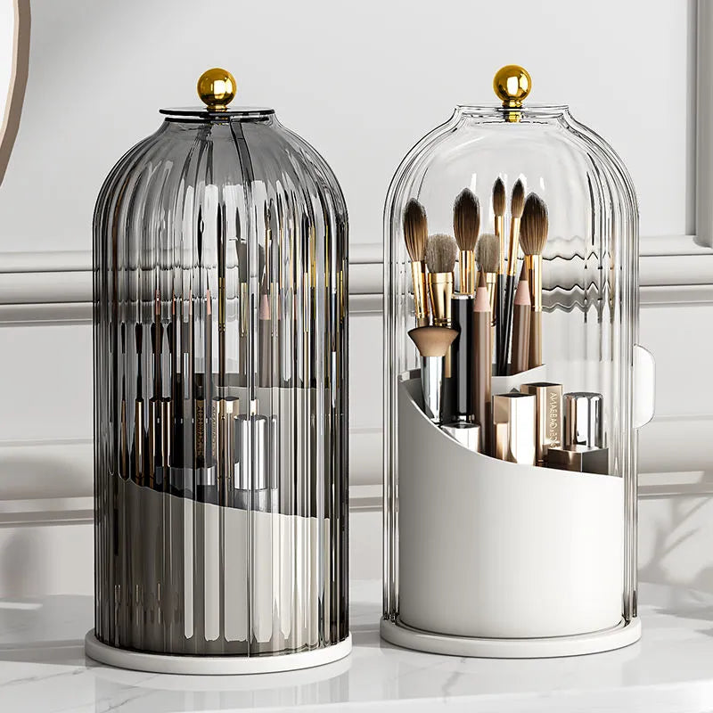 Acrylic Makeup Organizer 360° Rotating Storage - Transparent, Durable, Space-Saving Cosmetics Holder 0