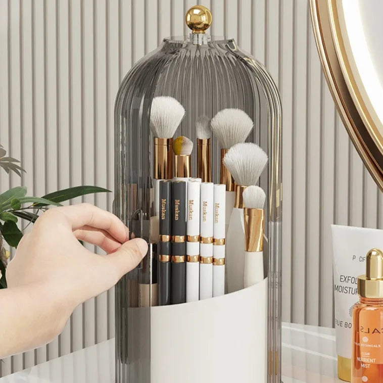 Acrylic Makeup Organizer 360° Rotating Storage - Transparent, Durable, Space-Saving Cosmetics Holder 3