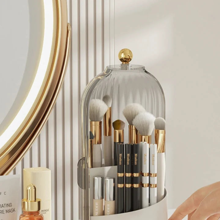 Acrylic Makeup Organizer 360° Rotating Storage - Transparent, Durable, Space-Saving Cosmetics Holder 4