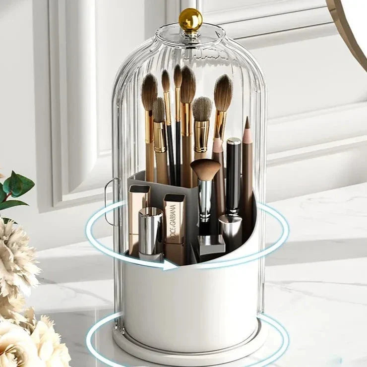 Acrylic Makeup Organizer 360° Rotating Storage - Transparent, Durable, Space-Saving Cosmetics Holder 6