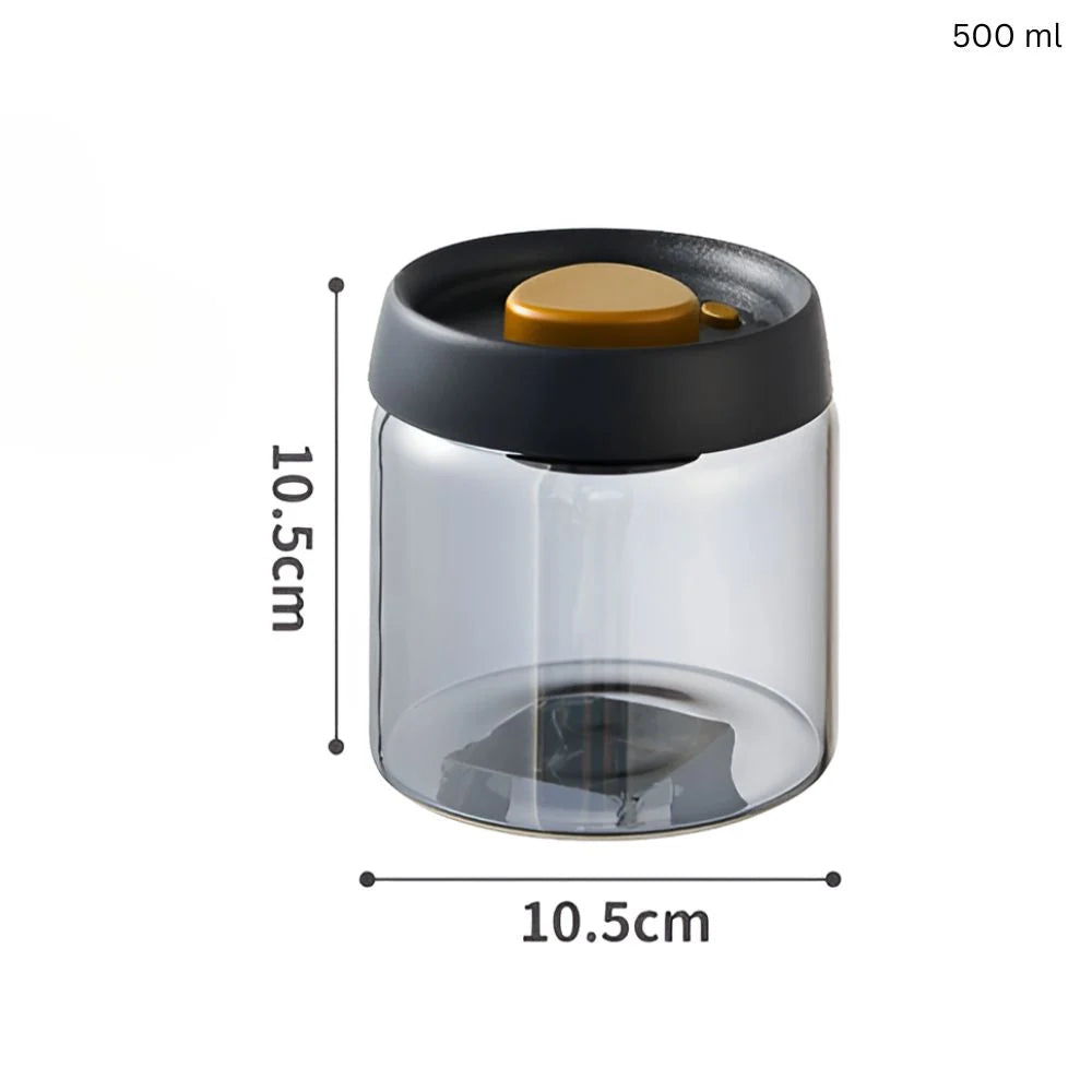 AeroVac Coffee Canister - Vacuum-Sealed Glass, Airtight Storage 0