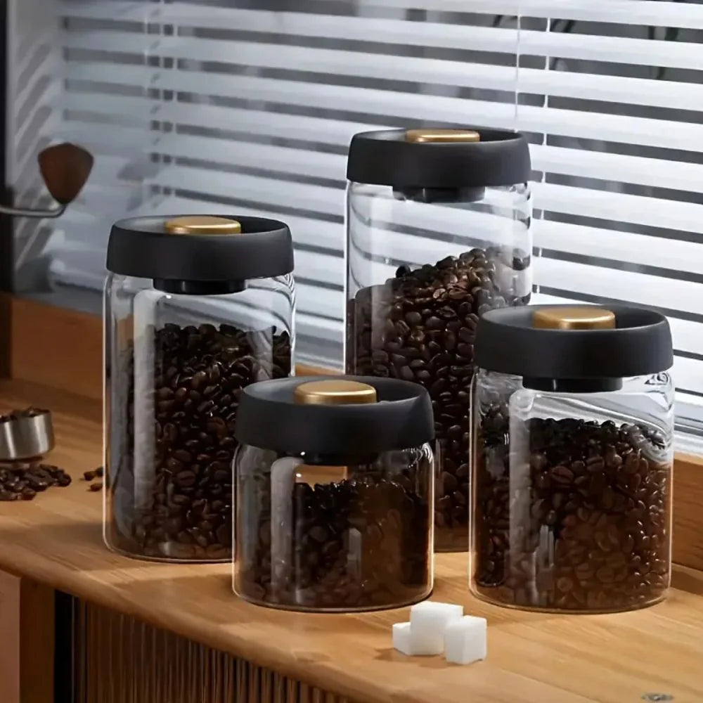 AeroVac Coffee Canister - Vacuum-Sealed Glass, Airtight Storage 1