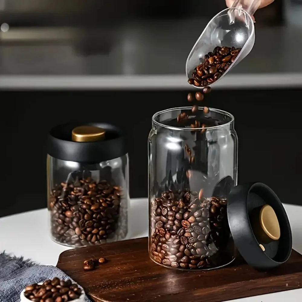 AeroVac Coffee Canister - Vacuum-Sealed Glass, Airtight Storage 3