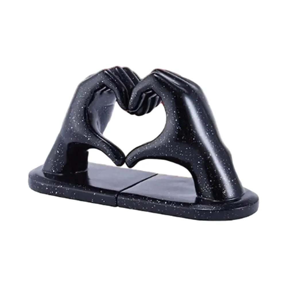 Amora Decorative Bookends - Resin Heart Gesture, Elegant Design 0