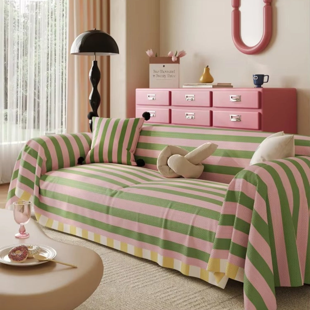 Astra Sofa Cover - Soft Microfiber, Striped Design 0
