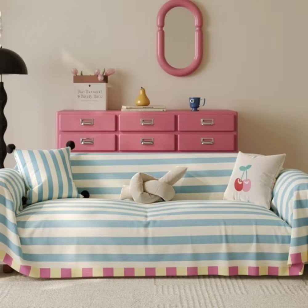 Astra Sofa Cover - Soft Microfiber, Striped Design 1