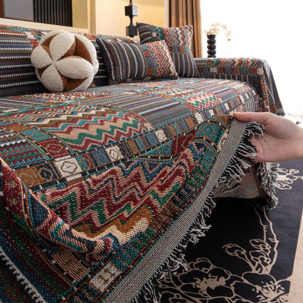 Aurelia Sofa Cover - Soft Chenille, Geometric Patterns 2