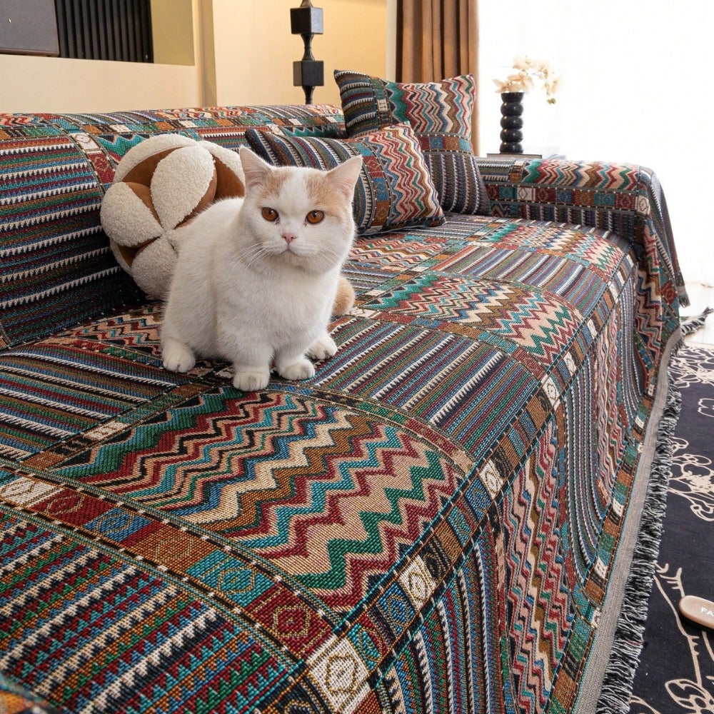 Aurelia Sofa Cover - Soft Chenille, Geometric Patterns 4