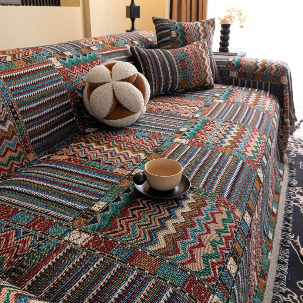 Aurelia Sofa Cover - Soft Chenille, Geometric Patterns 6