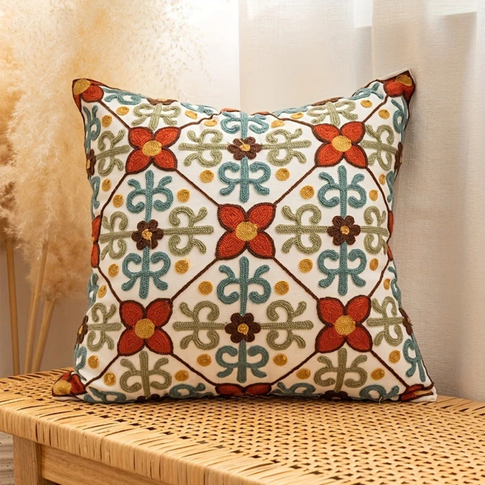 Aureus Sofa Cushion Covers - Embroidered Microfiber, 18x18 3