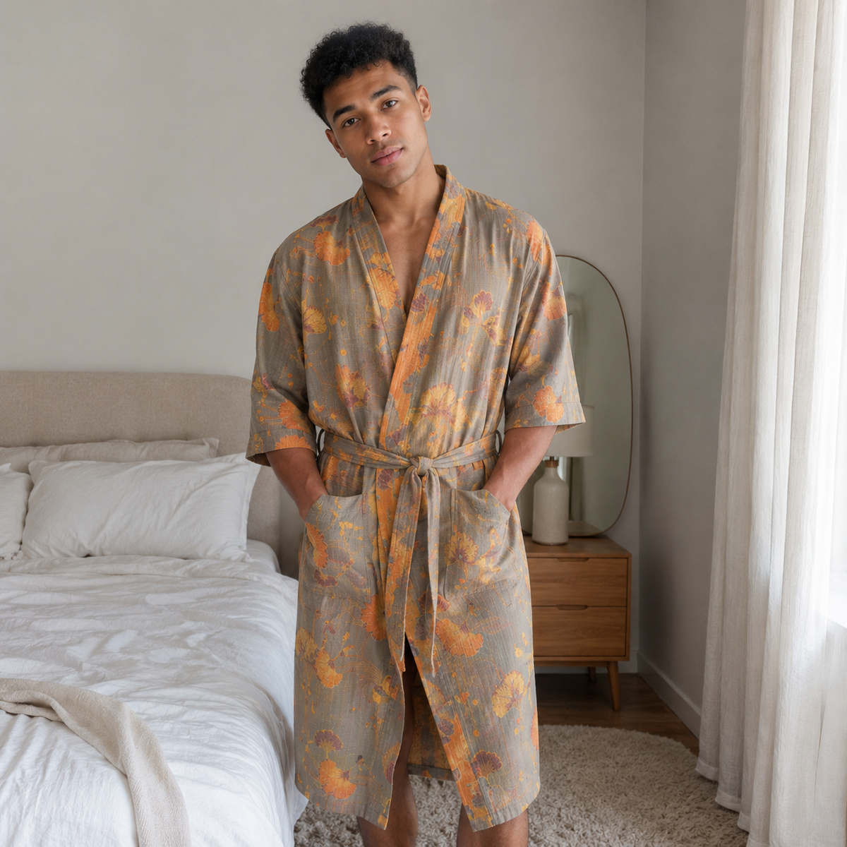 Karma Bathrobe - Cotton Kimono-Style, Unisex bathrobe