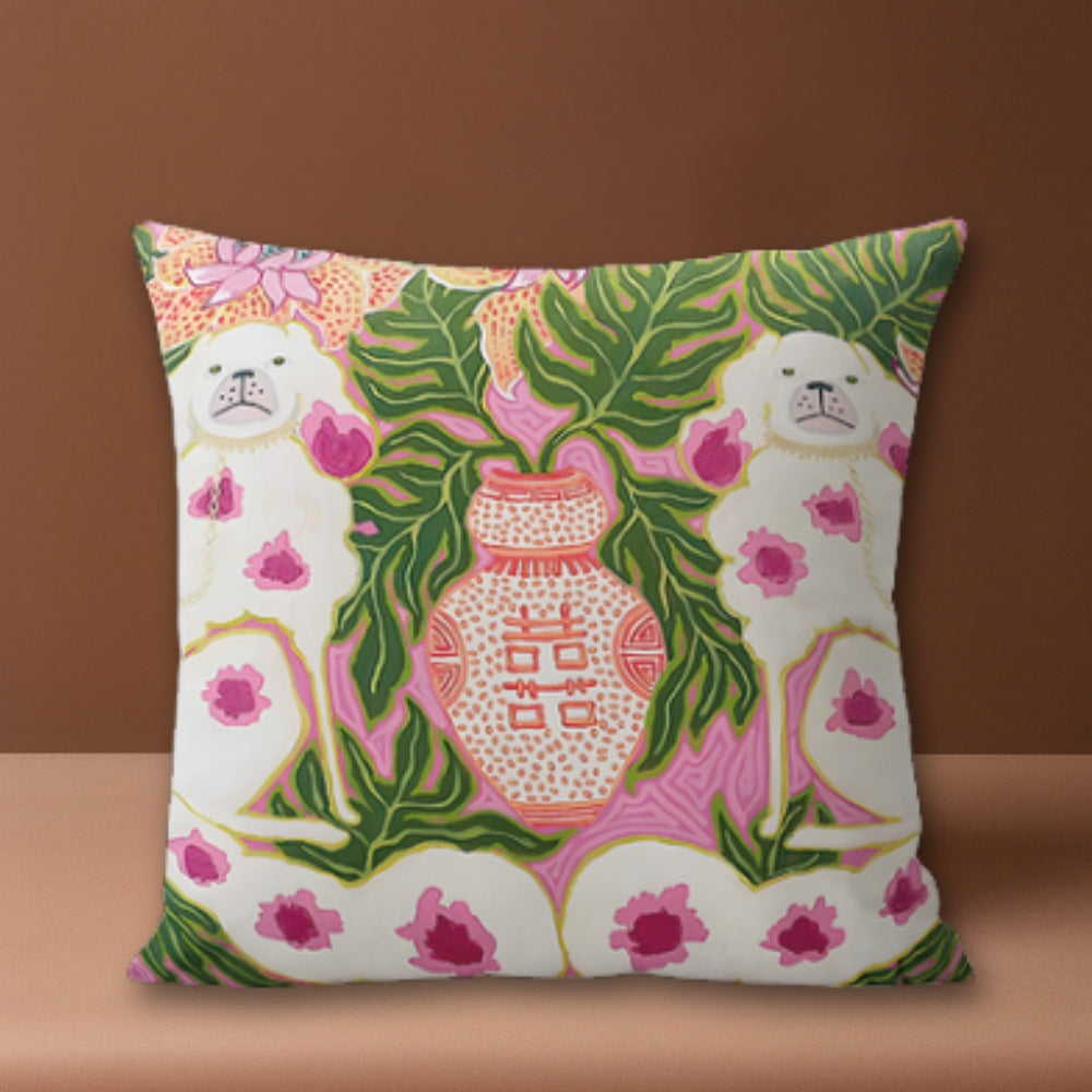 Bello Cushion Cover - Microfiber Blend, Artistic Dog Design 0