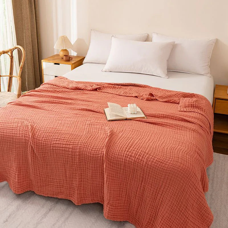 Breathable Cotton Muslin Blanket - Lightweight 6-Ply Soft for Year-Round Comfort 11