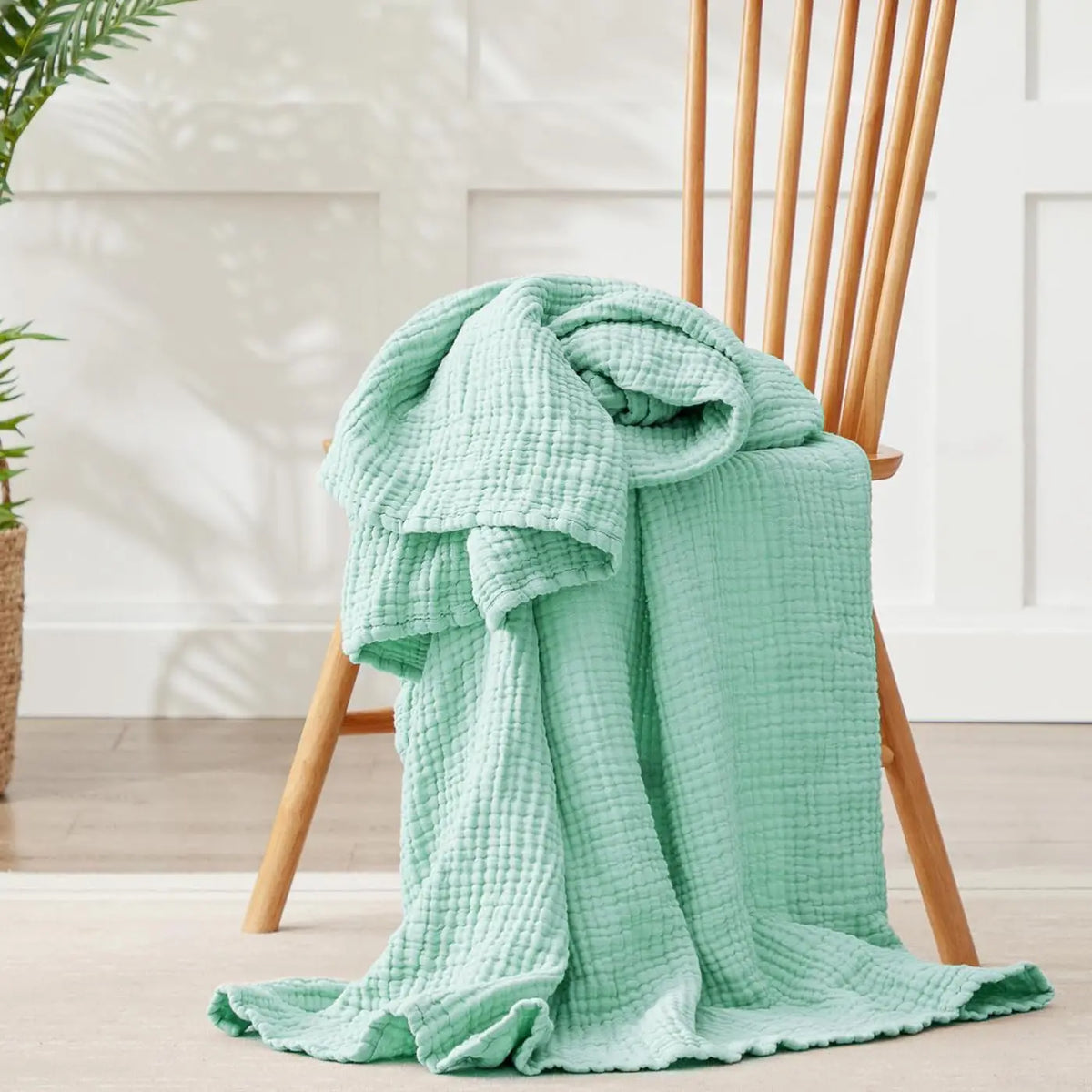 Breathable Cotton Muslin Blanket - Lightweight 6-Ply Soft for Year-Round Comfort 14