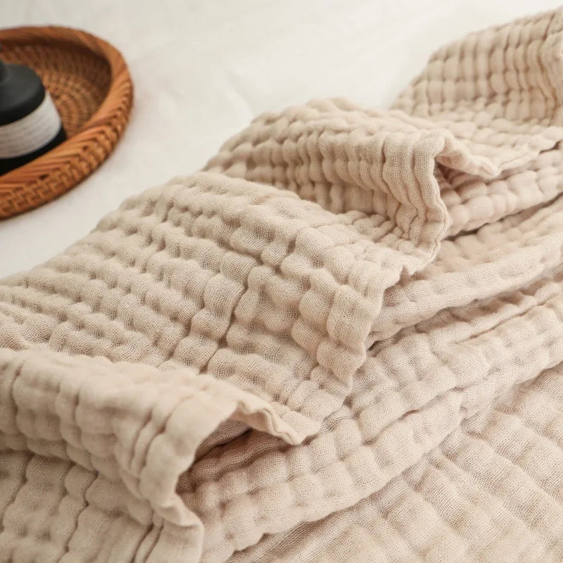 Breathable Cotton Muslin Blanket - Lightweight 6-Ply Soft for Year-Round Comfort 5