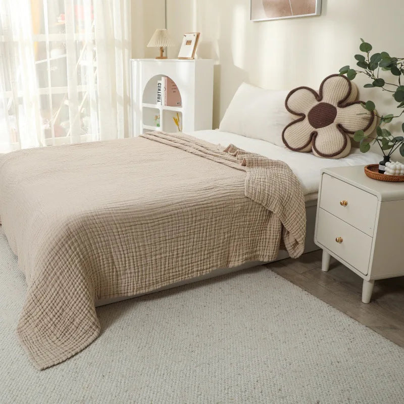 Breathable Cotton Muslin Blanket - Lightweight 6-Ply Soft for Year-Round Comfort 7