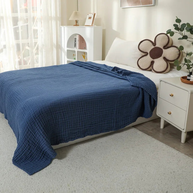 Breathable Cotton Muslin Blanket - Lightweight 6-Ply Soft for Year-Round Comfort 8