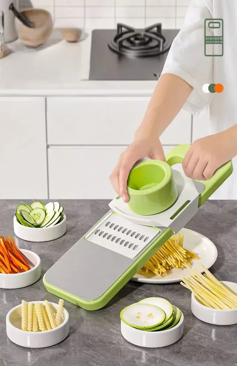 CaliPrep Vegetable Slicer - Multi-Function Cutter with Interchangeable Blades 1