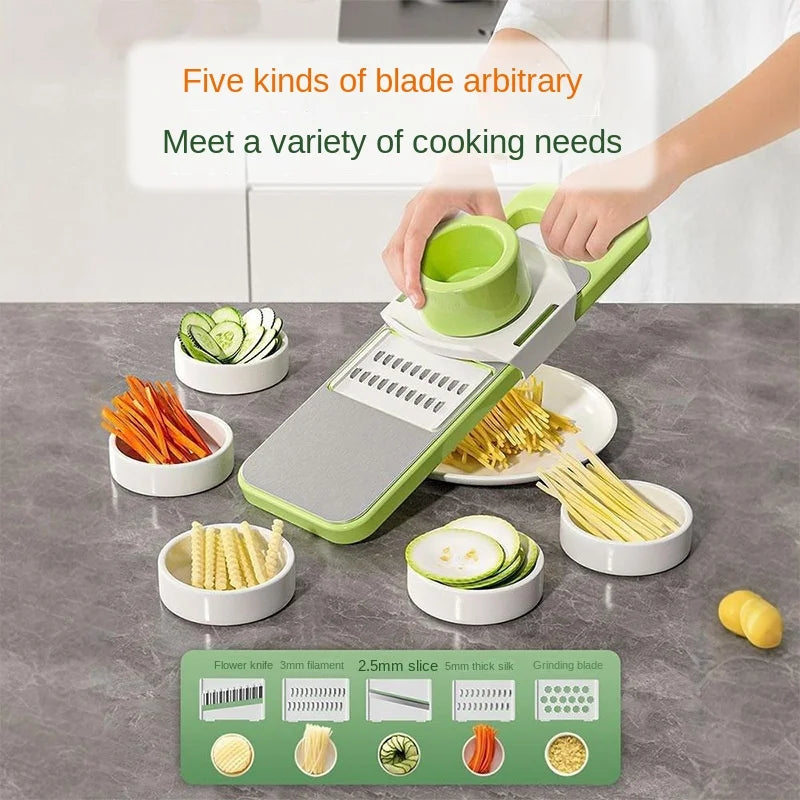 CaliPrep Vegetable Slicer - Multi-Function Cutter with Interchangeable Blades 3