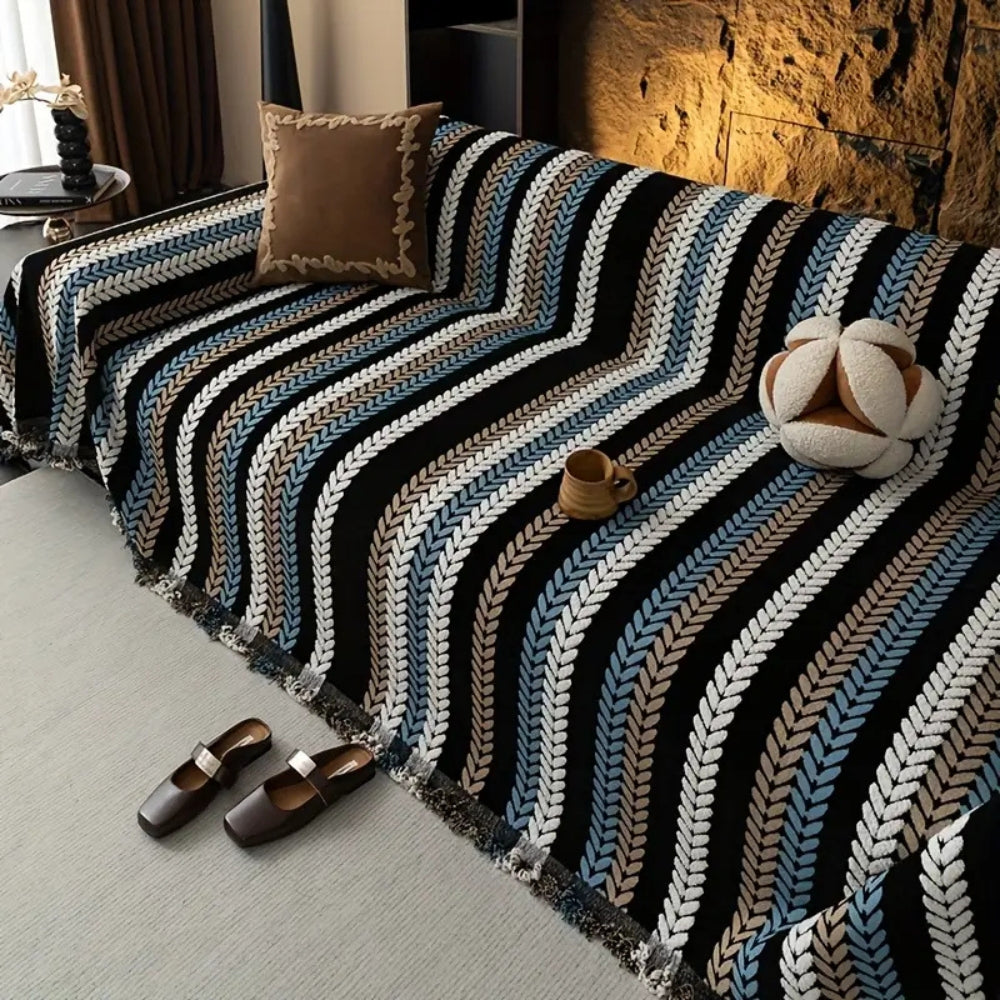 Cascadia Sofa Cover - Soft Chenille, Stylish Stripes, Pet-Friendly 1