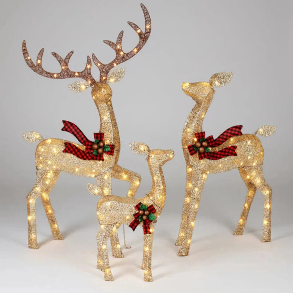 Cedar Reindeer Display - LED Outdoor Christmas Decoration, Weather Resistant 0