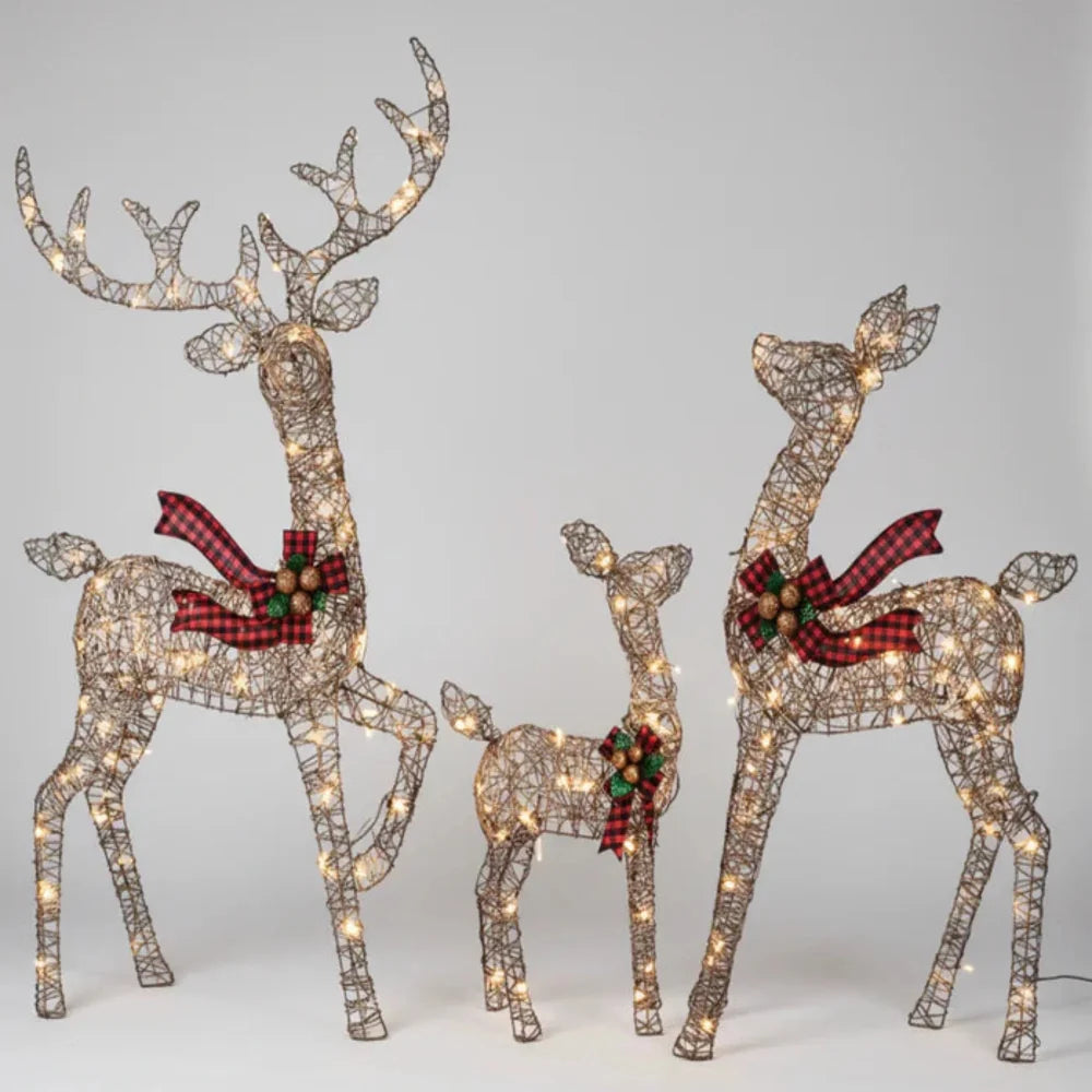 Cedar Reindeer Display - LED Outdoor Christmas Decoration, Weather Resistant 2