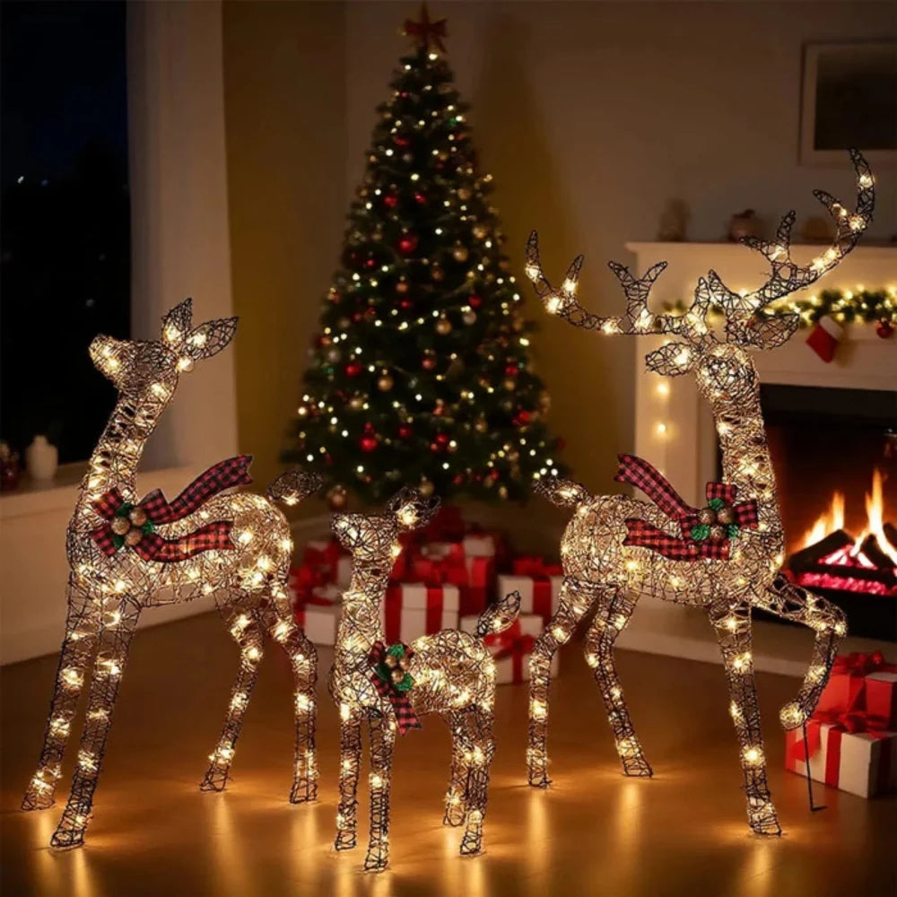 Cedar Reindeer Display - LED Outdoor Christmas Decoration, Weather Resistant 3