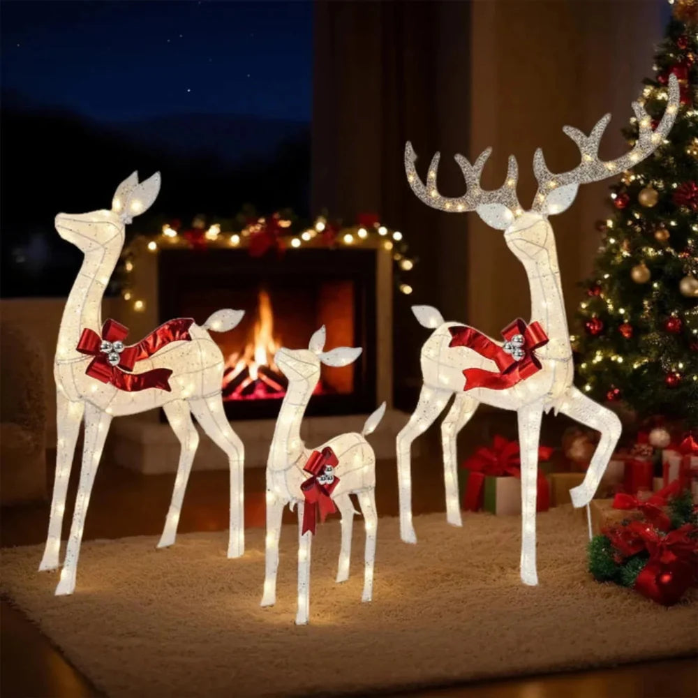 Cedar Reindeer Display - LED Outdoor Christmas Decoration, Weather Resistant 5