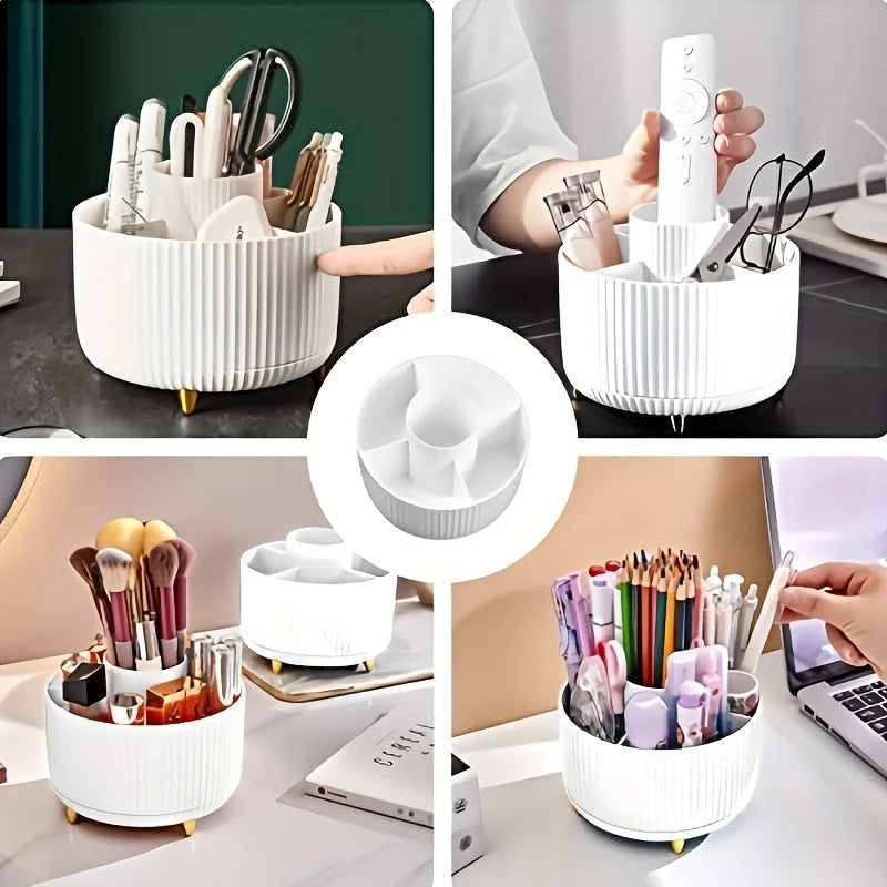 Celesta Makeup Organizer - 360° Rotating, Five Compartments 3