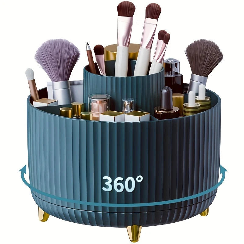 Celesta Makeup Organizer - 360° Rotating, Five Compartments 7