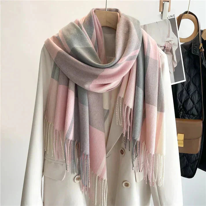 Checked Scarf - Soft Fabric, Classic Pattern, 90x90 cm, Warm Accessory for Women 3