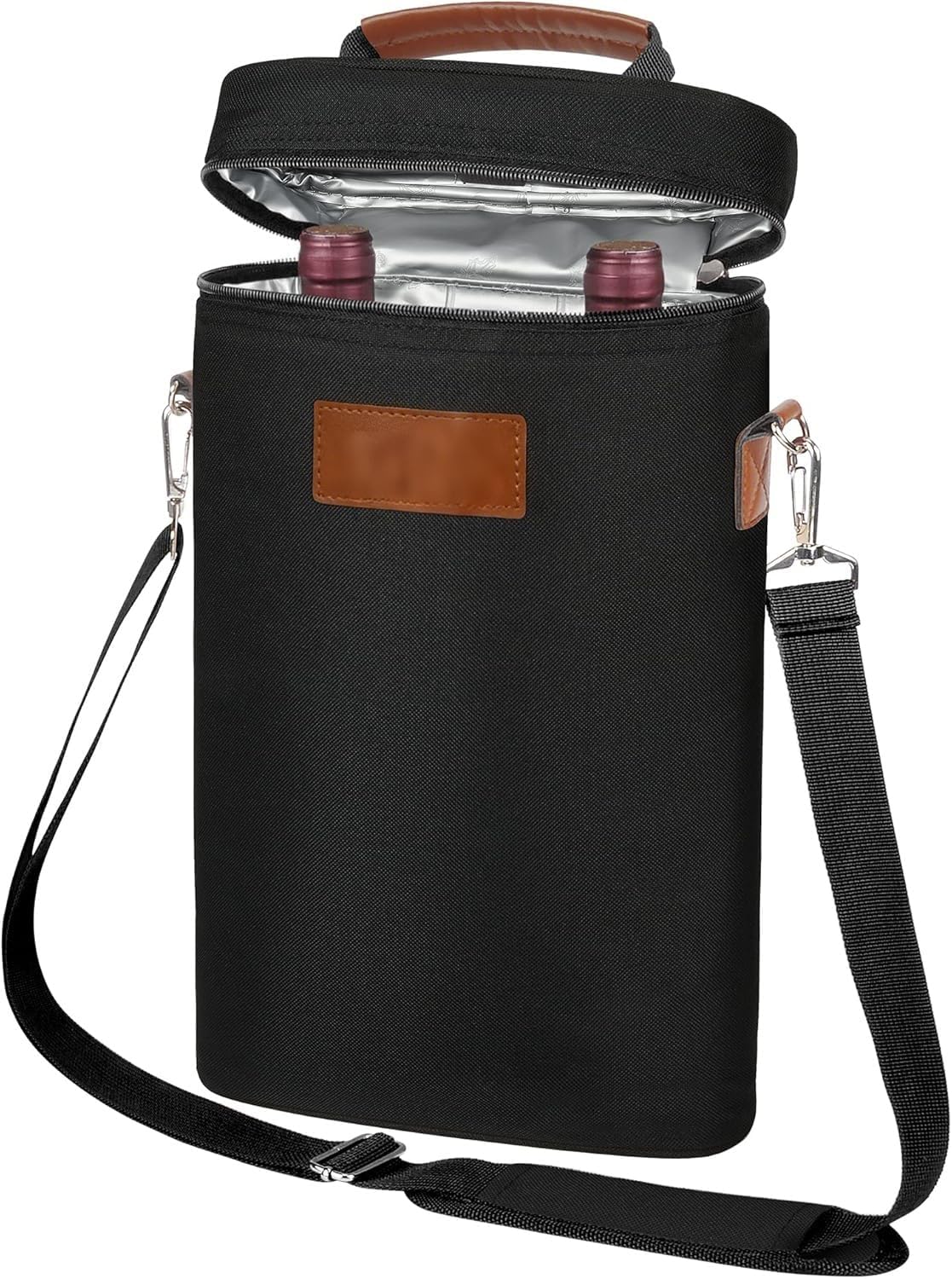 ChillMate Wine Tote Bag - Insulated Dual Bottle, Leakproof Design 0