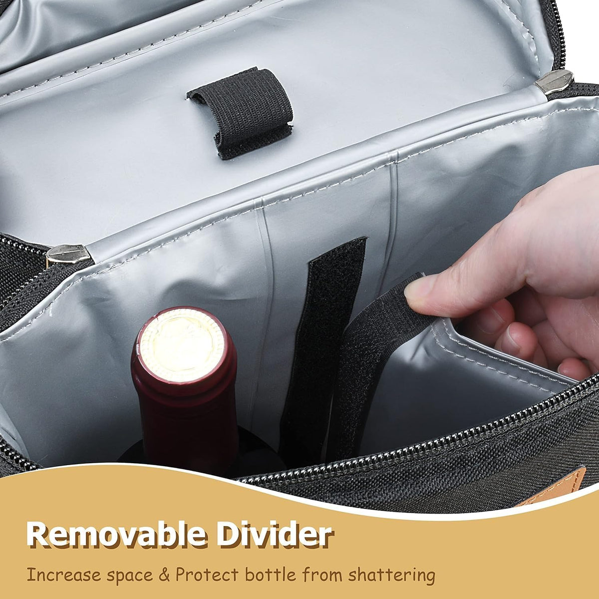 ChillMate Wine Tote Bag - Insulated Dual Bottle, Leakproof Design 3