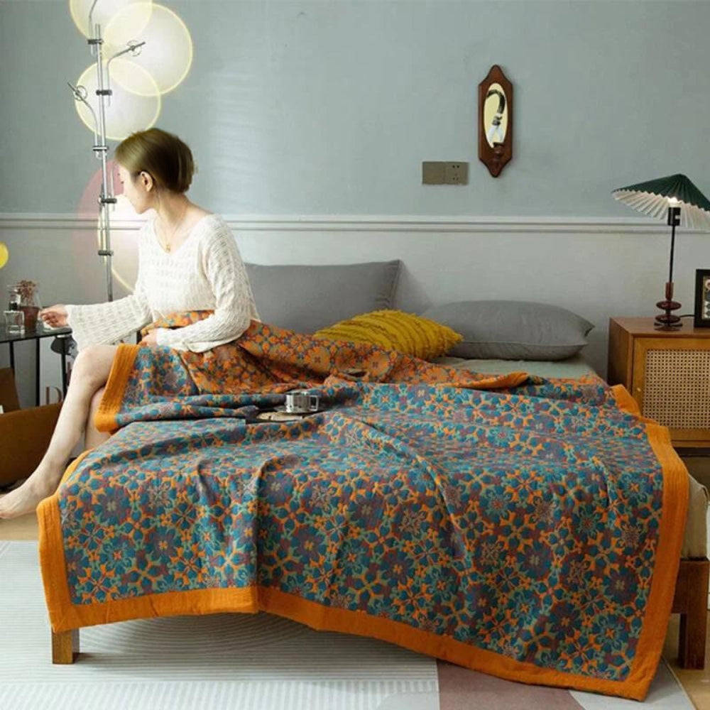 Cielo Cotton Blanket - Organic Cotton, Colorful Six-Layer Design 0